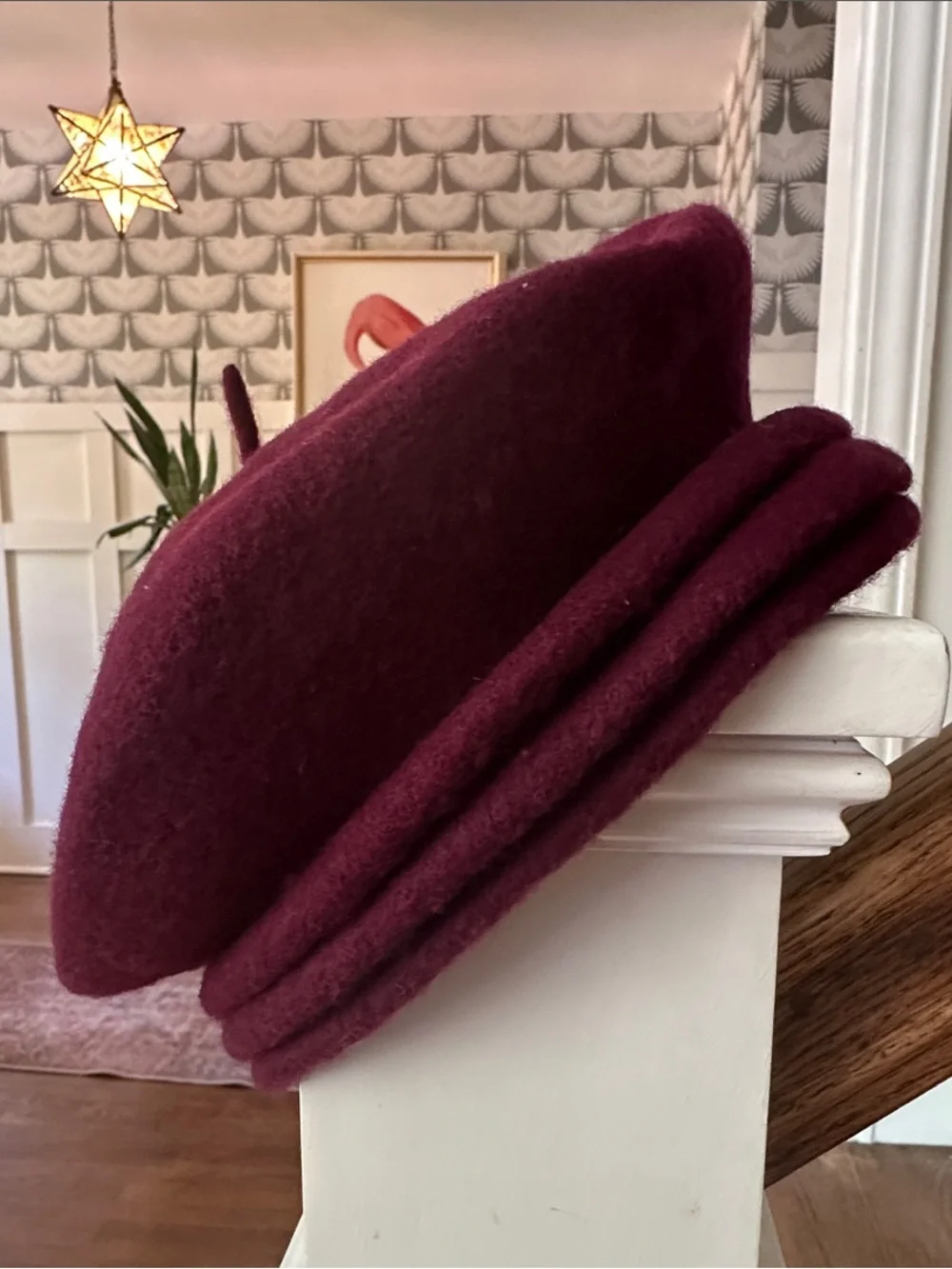 Vintage Burgundy 100% Wool Beret